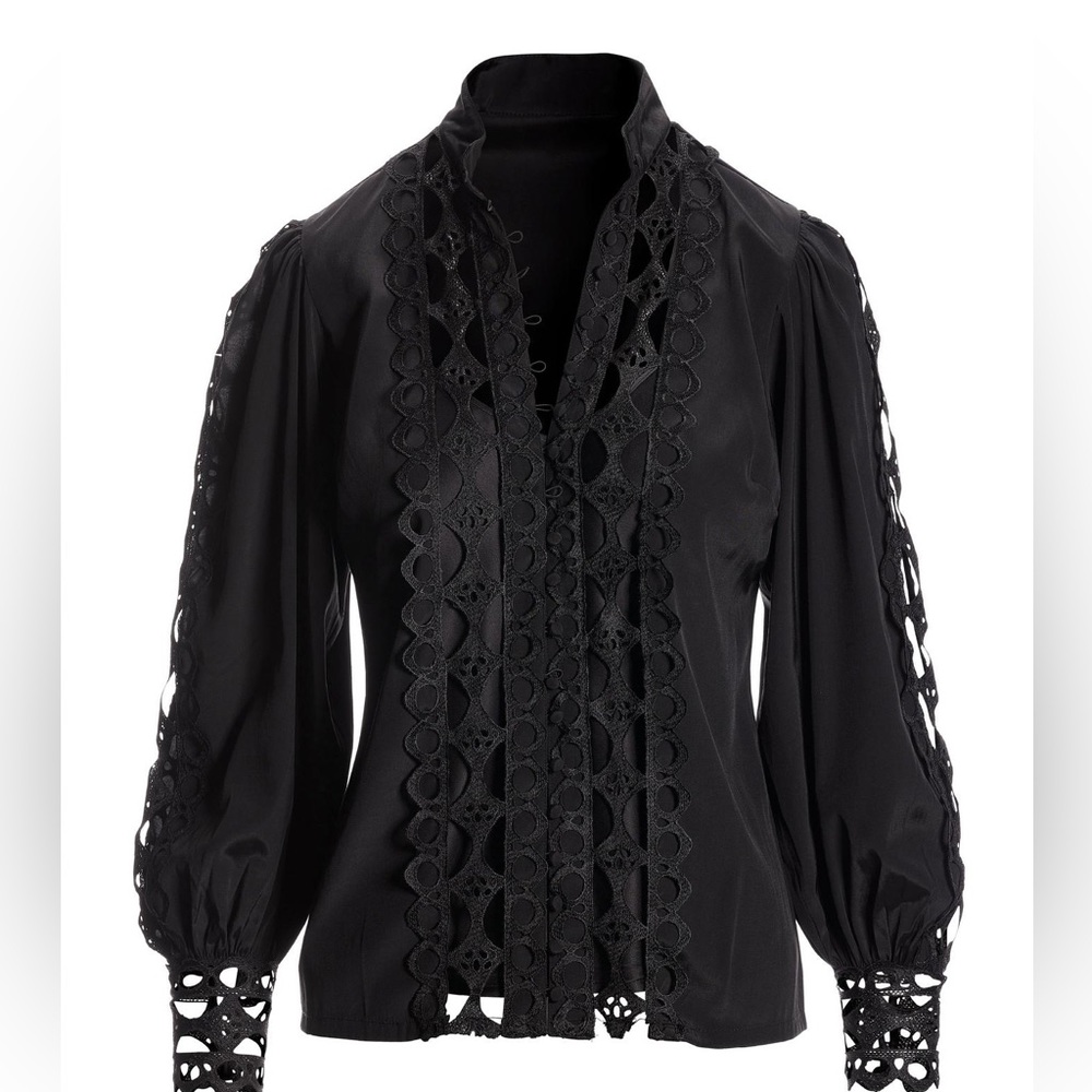 Boston Proper Lace dress Shirt
Size M black - Picture 2 of 4